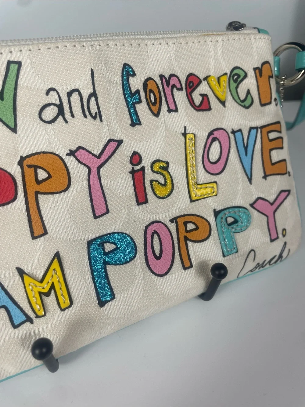 Coach Poppy is Love Wristlet Multicolored RARE EUC - Picture 6 of 13